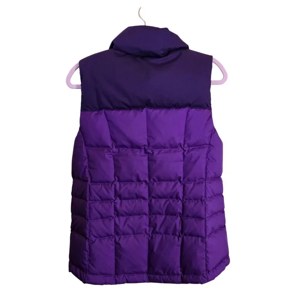 L.L. Bean Purple Color Block Down Puffer Vest Mockneck Size XS